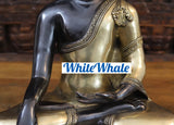 White Whale Brass Bhumisparsha Mudra Buddha (Gesture For Granting All Wishes) in Classic Black and Gold Finish