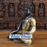 White Whale Brass Bhumisparsha Mudra Buddha (Gesture For Granting All Wishes) in Classic Black and Gold Finish