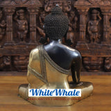 White Whale Brass Bhumisparsha Mudra Buddha (Gesture For Granting All Wishes) in Classic Black and Gold Finish