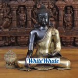 White Whale Brass Bhumisparsha Mudra Buddha (Gesture For Granting All Wishes) in Classic Black and Gold Finish