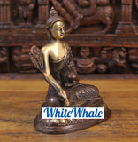 White Whale Brass Small Buddha Sitting in Meditation Position(Varada Mudra)