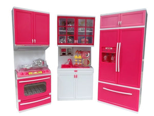 White Whale 3 Compartments Modern Kitchen Toy Set with Music and Lights