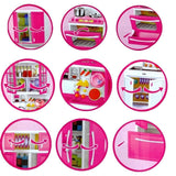 White Whale 3 Compartments Modern Kitchen Toy Set with Music and Lights
