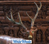 White Whale Brass Vastu/Feng Brass Deer Statue for Longevity and Energetic Environment