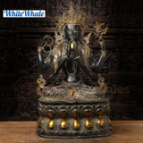 White Whale Brass Divine Prajñ?p?ramit? Tara With a Conch in a Meditation Position