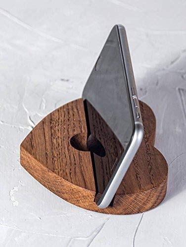 White Whale Heart Shape Design Wooden Mobile Stand/Holder for