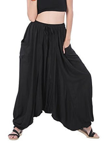 Whitewhale Men Women Rayon Baggy Hippie Boho Gypsy Aladdin Yoga Harem Pants