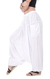 Whitewhale Men Women Rayon Baggy Hippie Boho Gypsy Aladdin Yoga Harem Pants