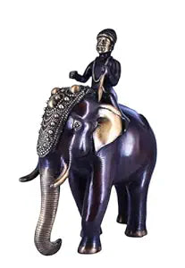 White Whale Handmade Ethnic Indian Brass Elephant Decor Showpiece, Home Decor Statue, Indian Decorations, Indian Houseware, Brass Figurine