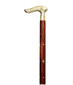 White Whale Hand Carved Walking Stick - Men Derby Canes and Wooden Walking  Stick for Men and Women - 37 Brown Ebony Brass Handle in Golden Tone