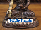 White Whale Brass Small Buddha Sitting in Meditation Position(Varada Mudra)