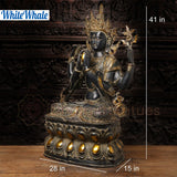 White Whale Brass Divine Prajñ?p?ramit? Tara With a Conch in a Meditation Position