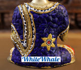 White Whale Brass Buddha With Semi Precious Stone - High Gloss Finish