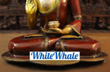 White Whale Brass Blessing Buddha - sitting on a earth (Gold and copper finish)