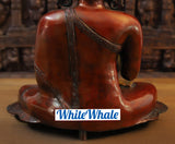 White Whale Brass Blessing Buddha - sitting on a earth (Gold and copper finish)
