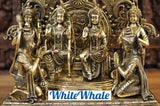 White Whale Brass Radiant Rambhadraya Darbar (Chamber of Lord Ram) with Lord Hanuman & Lakshman Revering their Lord Ram