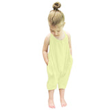 Whitewhale Baby Summer Jumpsuits for Girls Kids Cute Backless Harem Strap Romper Jumpsuit Toddler Pants