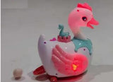 White Whale Battery Operated Bump and Go Walking Swan Eggs Laying Swan Cygnet Toy with Lights Sound Music for Kids Boys Girls(Assorted)