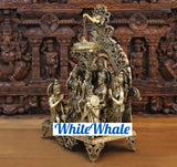 White Whale Brass Radiant Rambhadraya Darbar (Chamber of Lord Ram) with Lord Hanuman & Lakshman Revering their Lord Ram