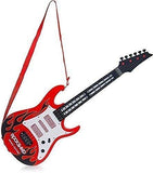 White Whale Rockband Music and Lights Guitar Toy, Big Red for Girls Kids Guitar Musical Toy with Mic Boys, Girls Learning to Play, 17 Inches, Battery Operated Music (Printed Guitar - Multi Color-Assorted)