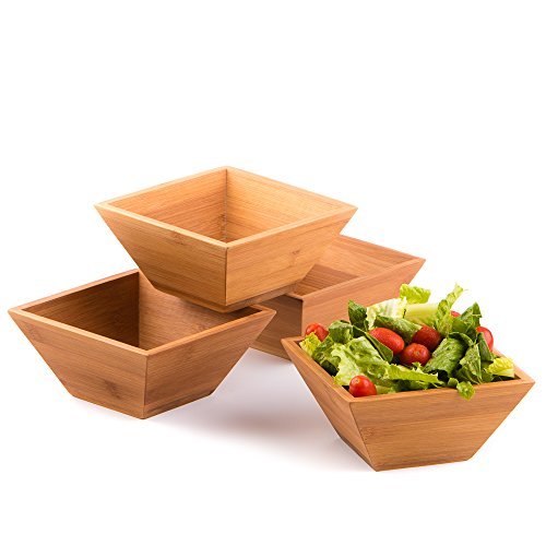 White Whale Wooden Salad Bowl Set Best For Serving Salad, Pasta, Soup, and Fruit. Bowls Looks Absolutey Beautiful With Your Kitchen.