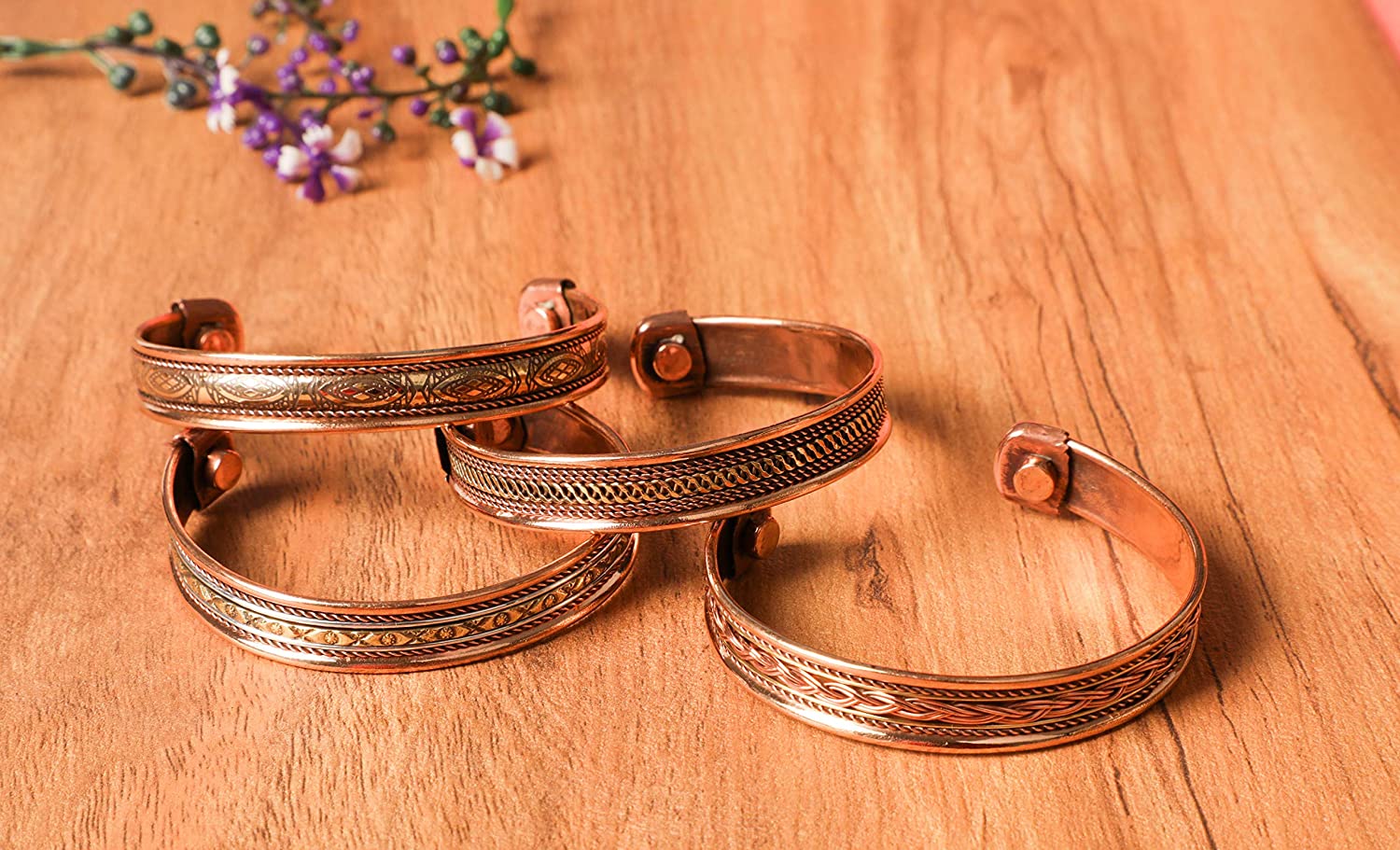Adjustable Spiral Kada  Copper Bracelet Pack Of 1 pc
