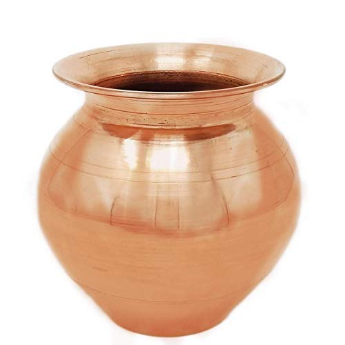 White Whale Pure Copper Lota Kalash Pot for Home Temple Pooja