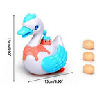 White Whale Battery Operated Bump and Go Walking Swan Eggs Laying Swan Cygnet Toy with Lights Sound Music for Kids Boys Girls(Assorted)