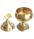 White Whale Brass Jali Akhand Jyoti Deep with Stand & Agarbatti Stand Safety Incense Holder with Ash Catcher