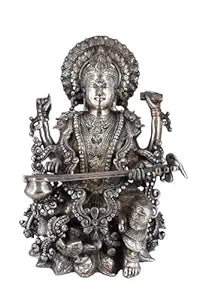 White Whale Goddess Lakshmi Statue,Hindu Goddess of Money, Wealth, Abundance, Fertility & Prosperity.