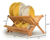 White Whale Dish Rack Collapsible Dish Drying Rack Wooden Dish Drying Rack, Foldable Dish Rack Wood Drying Rack Compact Kitchen Plate Rack
