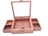Whitewhale  Handmade Wooden Spice box with Clear Hinged Lid Tea Masala Chest