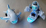 White Whale Bump and Go Transforming Aircraft to Robot Toy with 3D Light & Sound, Battery Operated Musical Aeroplane Robot Toy for Kids Toddlers Airplane Boing Robot Toy - Airbus Robot Toy(Assorted)