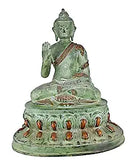 White Whale Brass Buddha Statue Murti for Home Decor Entrance Office Table Living Room Meditation Luck Gift Feng Shui Home Décor