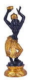 White Whale Brass Dancing Apsara Lady Statue Idol Showpiece for Home Decor