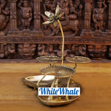 White Whale Brass Elegant Lily Pond Urli / Service Stand for Decoration - High End Decor