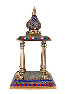Whitewhale Brass Temple Pooja Mandir for Living Room Pooja Decoration Religious Home Decor