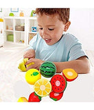 White Whale Realistic Sliceable 8 Pcs Fruits Cutting Play Toy Set, Can Be Cut in 2 Parts, Assorted
