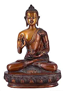 White Whale Brass Buddha Statue Yoga Murti for Home Decor Entrance Office Table Living Room Meditation Luck Gift Feng Shui