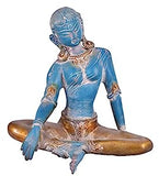 White Whale Brass Sitting Lord Indra Dev Brass Idol Statue Office and Home Decor