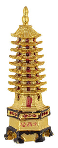 White Whale Fengshui Pagoda Education Tower 9 Layers Metal Copper Finish