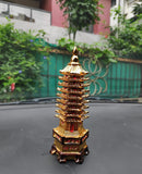 White Whale Fengshui Pagoda Education Tower 9 Layers Metal Copper Finish