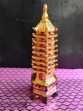 White Whale Fengshui Pagoda Education Tower 9 Layers Metal Copper Finish