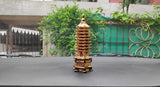White Whale Fengshui Pagoda Education Tower 9 Layers Metal Copper Finish
