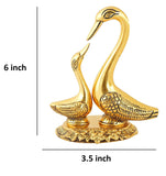 White Whale Aluminum Beautiful Swan with Baby swan Home Decorative/Showpiece for Home Office Shop Hotel Kitchen (Golden, 9.5 X 15.5)