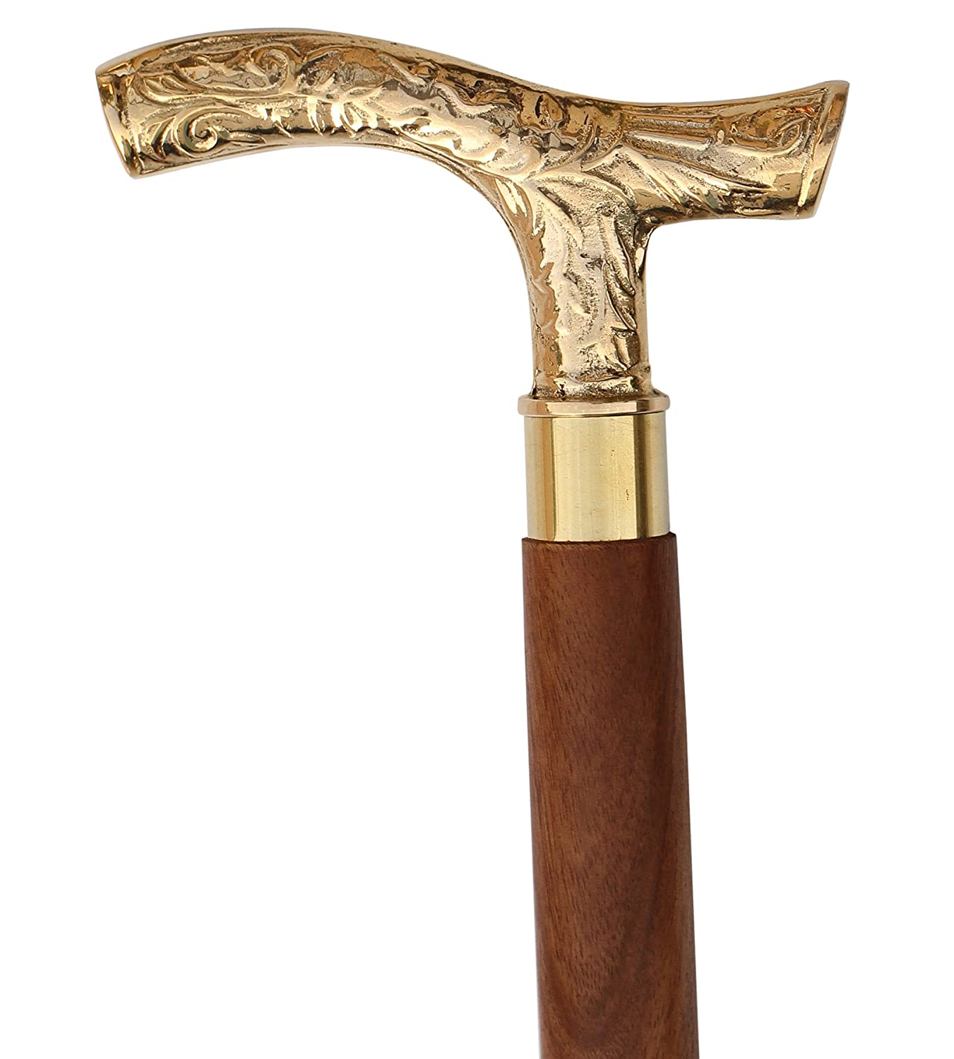 Sturdy Handmade Walking Stick for Men - Solid Hardwood Carved Cane