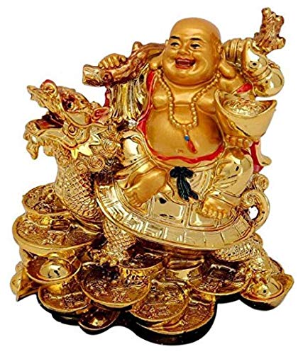 White Whale Resin Feng Shui Vastu Laughing Buddha Happy Man Figurines ( Standard )