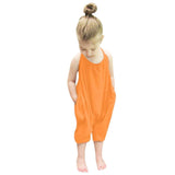 Whitewhale Baby Summer Jumpsuits for Girls Kids Cute Backless Harem Strap Romper Jumpsuit Toddler Pants