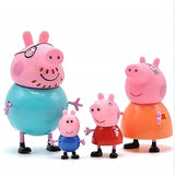 White Whale Creations Peppa Pig Family Toy, Set of 4 with Pig House Set, Toys for Children for Pretend Play Baby Pig, George, Daddy Pig, Mommy Pig, (Set of 4)