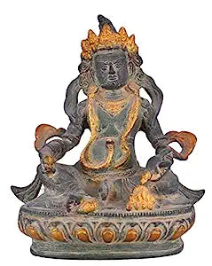 White Whale Brass Kuber Statue Religious Strength God Sculpture Idol Home Decor